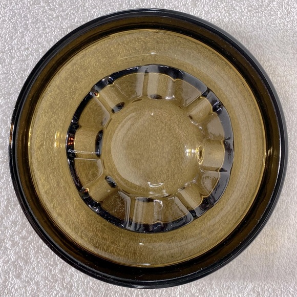 Vintage MCM Smoky Glass Ashtray Trinket Dish Glass Decor - Picture 4 of 14